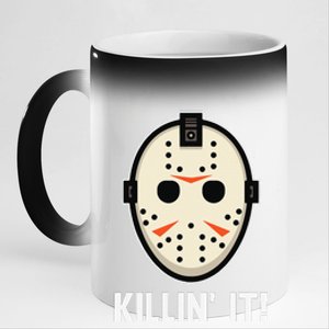 Killin It Lazy DIY Halloween Costume Funny Horror Movie 11oz Black Color Changing Mug