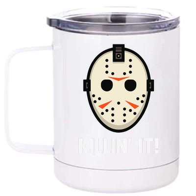 Killin It Lazy DIY Halloween Costume Funny Horror Movie 12 oz Stainless Steel Tumbler Cup