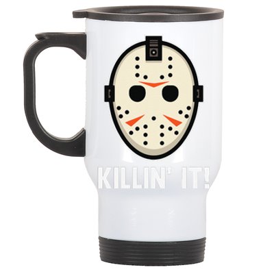 Killin It Lazy DIY Halloween Costume Funny Horror Movie Stainless Steel Travel Mug