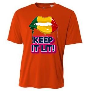 Keep It Lit Melanin Lips Irrefutable And Unapologetic Design Funny Gift Cooling Performance Crew T-Shirt