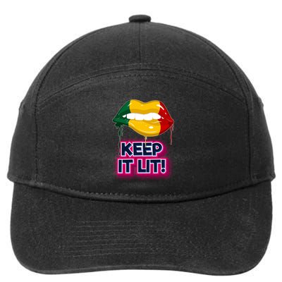 Keep It Lit Melanin Lips Irrefutable And Unapologetic Design Funny Gift 7-Panel Snapback Hat