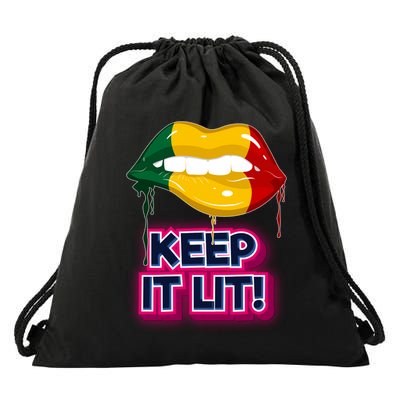 Keep It Lit Melanin Lips Irrefutable And Unapologetic Design Funny Gift Drawstring Bag