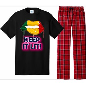 Keep It Lit Melanin Lips Irrefutable And Unapologetic Design Funny Gift Pajama Set