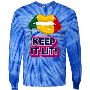 Keep It Lit Melanin Lips Irrefutable And Unapologetic Design Funny Gift Tie-Dye Long Sleeve Shirt