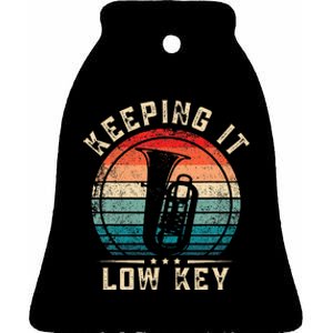 Keeping It Low Key Funny Tuba Ceramic Bell Ornament