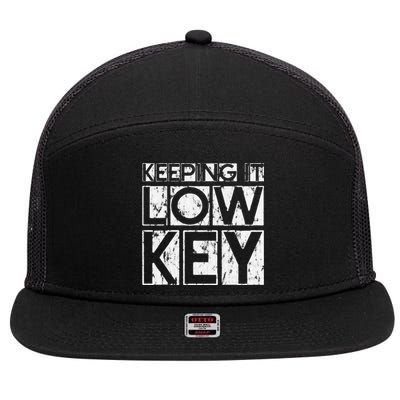 Keeping It Low Key 7 Panel Mesh Trucker Snapback Hat