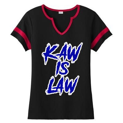 Kakaw Is Law B.A.T.T.L.E.H.A.W.K.S St. Louis Football Tailgate Ladies Halftime Notch Neck Tee