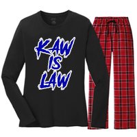 Kakaw Is Law B.A.T.T.L.E.H.A.W.K.S St. Louis Football Tailgate Women's Long Sleeve Flannel Pajama Set 