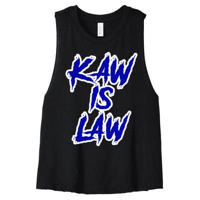 Kakaw Is Law B.A.T.T.L.E.H.A.W.K.S St. Louis Football Tailgate Women's Racerback Cropped Tank