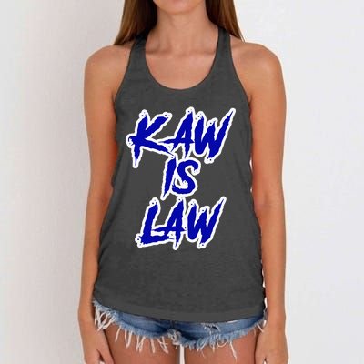 Kakaw Is Law B.A.T.T.L.E.H.A.W.K.S St. Louis Football Tailgate Women's Knotted Racerback Tank