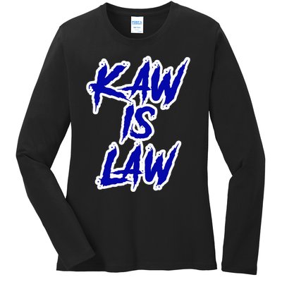 Kakaw Is Law B.A.T.T.L.E.H.A.W.K.S St. Louis Football Tailgate Ladies Long Sleeve Shirt