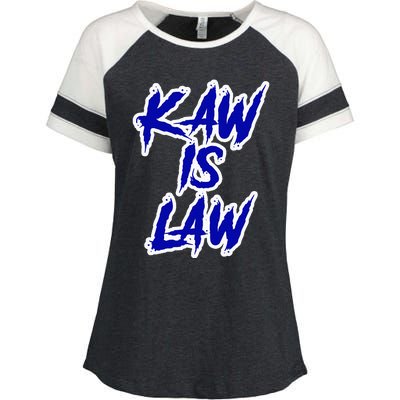 Kakaw Is Law B.A.T.T.L.E.H.A.W.K.S St. Louis Football Tailgate Enza Ladies Jersey Colorblock Tee