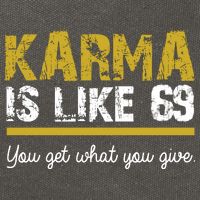 Karma Is like 69 You Get What You Give Cotton Canvas Backpack
