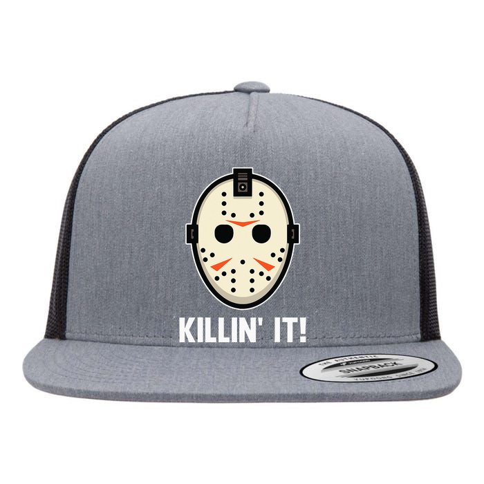 Killin It Lazy DIY Halloween Costume Funny Horror Movie Flat Bill Trucker Hat