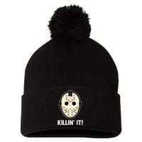 Killin It Lazy DIY Halloween Costume Funny Horror Movie Pom Pom 12in Knit Beanie