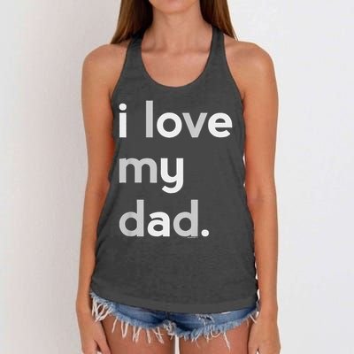 Kids I Love My Dad For Boys Daddy Cute Fathers Day Women's Knotted Racerback Tank