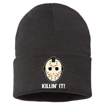 Killin It Lazy DIY Halloween Costume Funny Horror Movie Sustainable Knit Beanie