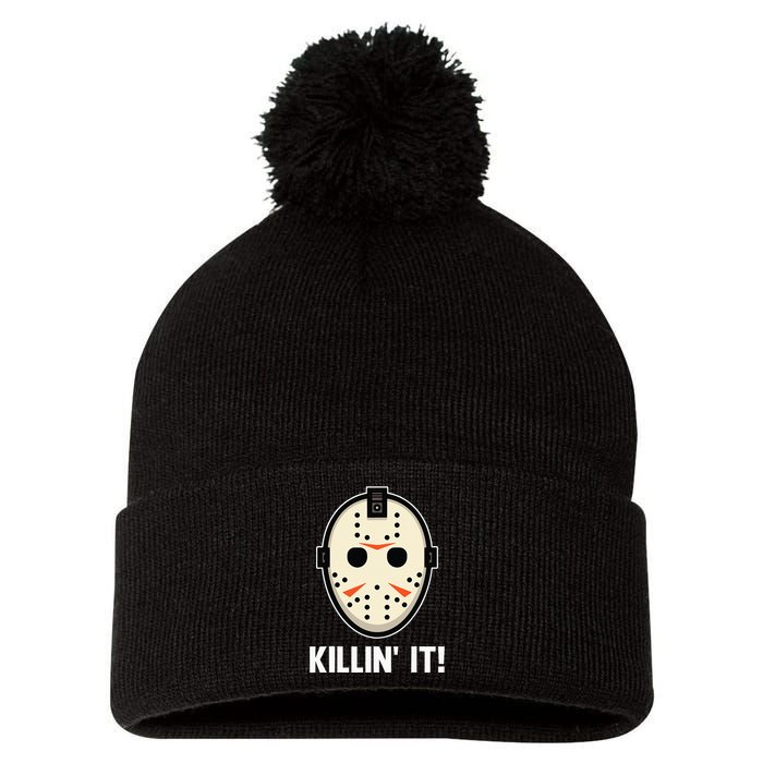 Killin It Lazy DIY Halloween Costume Funny Horror Movie Pom Pom 12in Knit Beanie