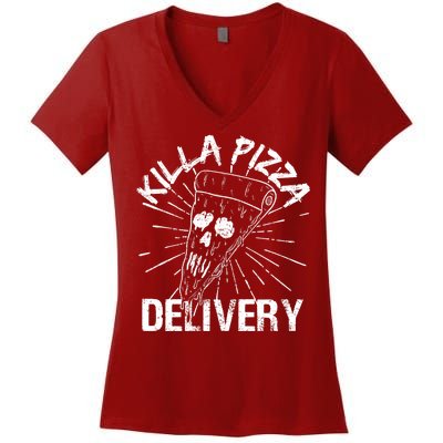 Killa Pizza Delivery Women's V-Neck T-Shirt