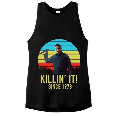 Killin' It Since 1978 Retro Horror Movie Ladies PosiCharge Tri-Blend Wicking Tank