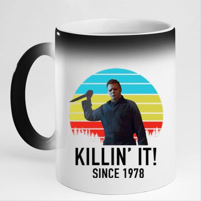 Killin' It Since 1978 Retro Horror Movie 11oz Black Color Changing Mug