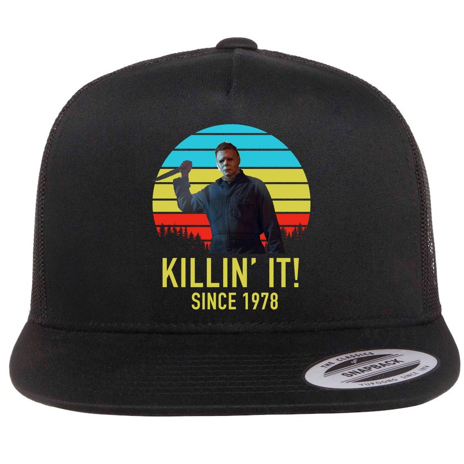 Killin' It Since 1978 Retro Horror Movie Flat Bill Trucker Hat