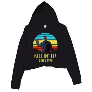 Killin' It Since 1978 Retro Horror Movie Crop Fleece Hoodie