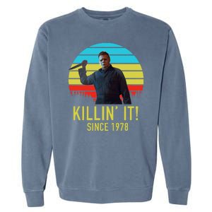 Killin' It Since 1978 Retro Horror Movie Garment-Dyed Sweatshirt