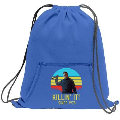 Killin' It Since 1978 Retro Horror Movie Sweatshirt Cinch Pack Bag