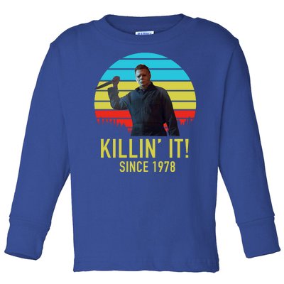 Killin' It Since 1978 Retro Horror Movie Toddler Long Sleeve Shirt