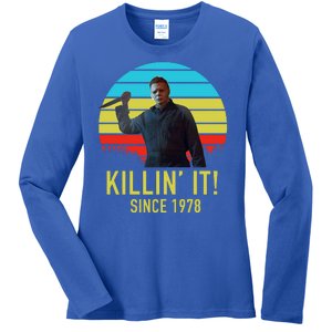 Killin' It Since 1978 Retro Horror Movie Ladies Long Sleeve Shirt