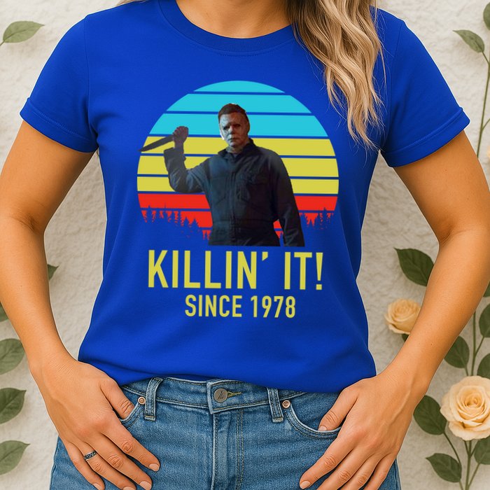 Killin' It Since 1978 Retro Horror Movie Womens T-Shirt