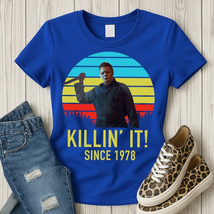 Killin' It Since 1978 Retro Horror Movie Womens T-Shirt