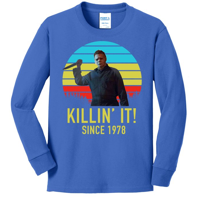 Killin' It Since 1978 Retro Horror Movie Kids Long Sleeve Shirt