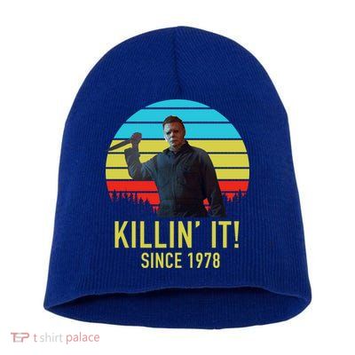 Killin' It Since 1978 Retro Horror Movie Short Acrylic Beanie