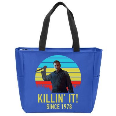 Killin' It Since 1978 Retro Horror Movie Zip Tote Bag