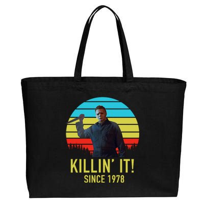 Killin' It Since 1978 Retro Horror Movie Cotton Canvas Jumbo Tote