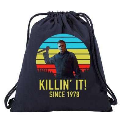 Killin' It Since 1978 Retro Horror Movie Drawstring Bag