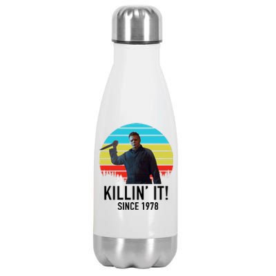 Killin' It Since 1978 Retro Horror Movie Stainless Steel Insulated Water Bottle