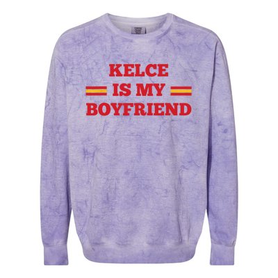 Kelce Is My Boyfriend Taylor Football Colorblast Crewneck Sweatshirt