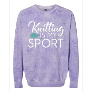 Knitting Is My Sport Crocheting Yarn Knitter Colorblast Crewneck Sweatshirt