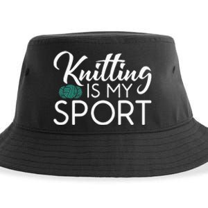 Knitting Is My Sport Crocheting Yarn Knitter Sustainable Bucket Hat