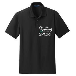 Knitting Is My Sport Crocheting Yarn Knitter Dry Zone Grid Polo