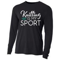 Knitting Is My Sport Crocheting Yarn Knitter Cooling Performance Long Sleeve Crew