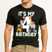 Kids It's My 4th Birthday Zoo Jungle Safari 4 Years Old Animals Cooling Performance Crew T-Shirt