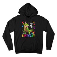 Kids Its My 4th Birthday Happy 4 Year T Rex Hoodie