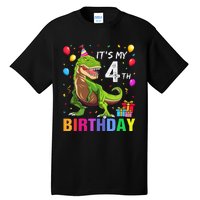 Kids Its My 4th Birthday Happy 4 Year T Rex Tall T-Shirt