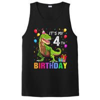 Kids Its My 4th Birthday Happy 4 Year T Rex PosiCharge Competitor Tank