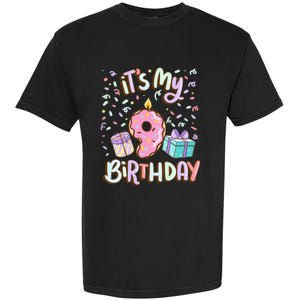 Kids Its My 9th Birthday Cake Donut 9 Year Old Confetti Garment-Dyed Heavyweight T-Shirt