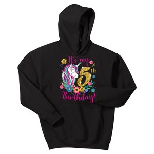 K.i.d.s It's My 5th Birthday Unicorn Lover Funny Birthday Girls Kids Hoodie